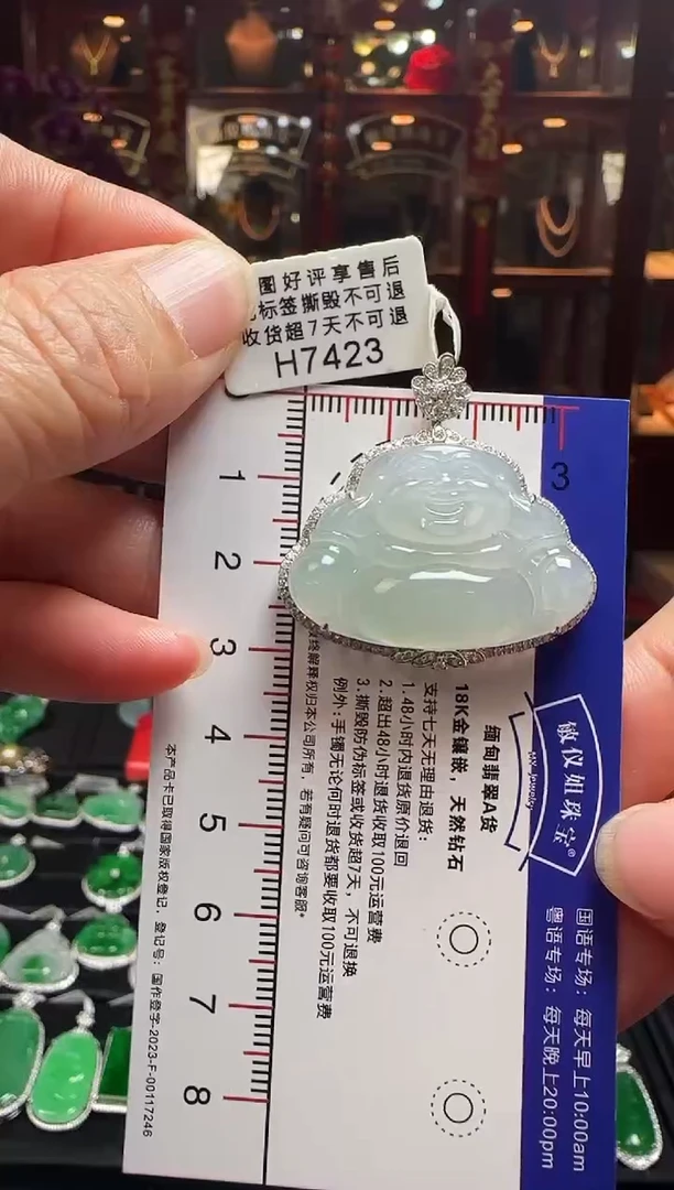 【闪购商品】翡翠颈饰18K金镶嵌H7423冰佛公