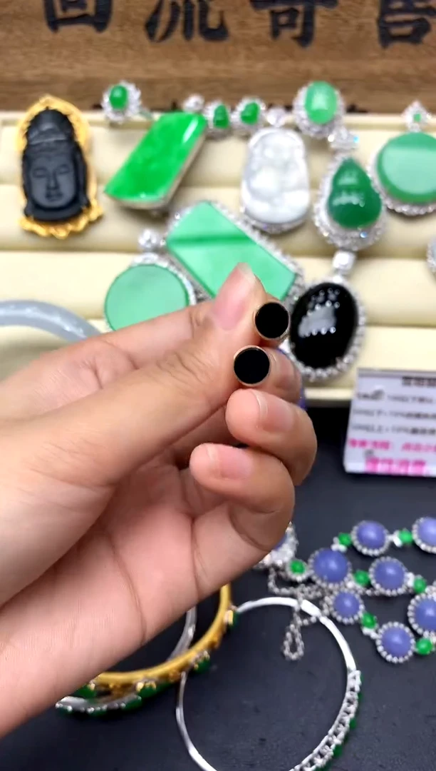 【闪购商品】翡翠耳饰18K金镶嵌145-中国好珍宝