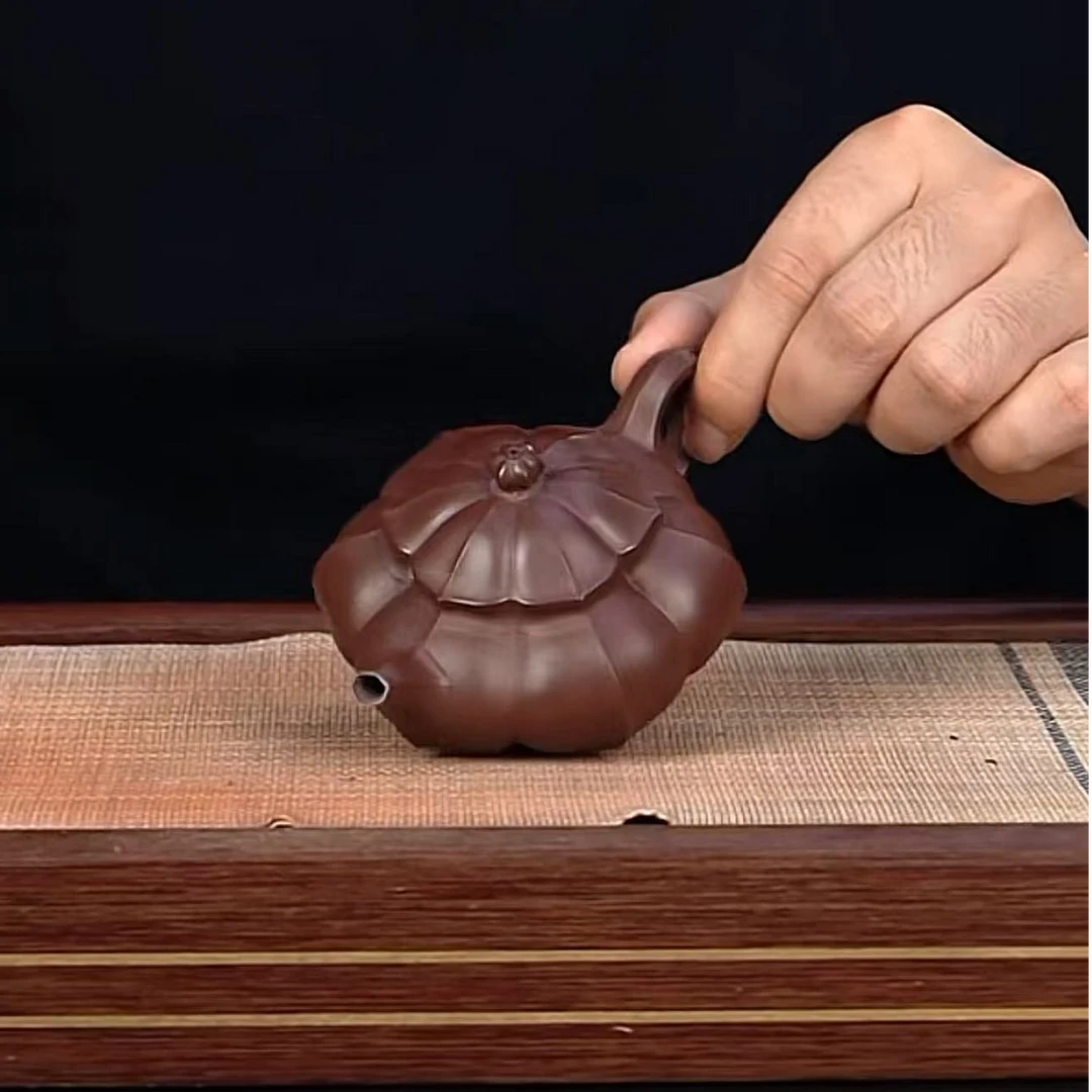 茶香紫器 紫泥【菱花仙子】宜兴黄龙山原矿手工紫砂壶