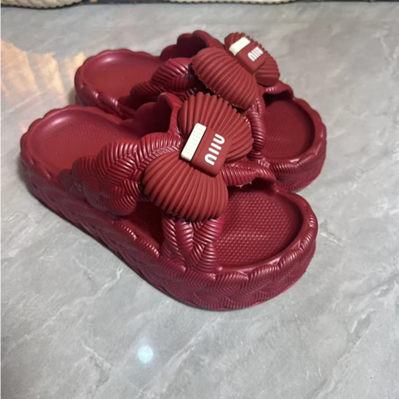 121-1甜美蝴蝶结厚底新款EVA拖鞋