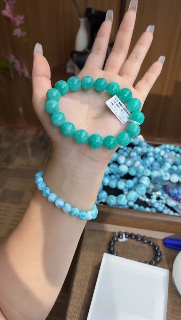 未镶嵌手串天河石莫桑比克老矿料天河石12m+