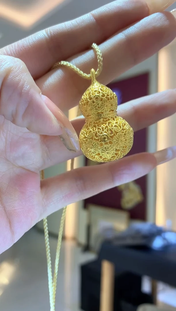 花丝葫芦小版金吊坠（不含链）
