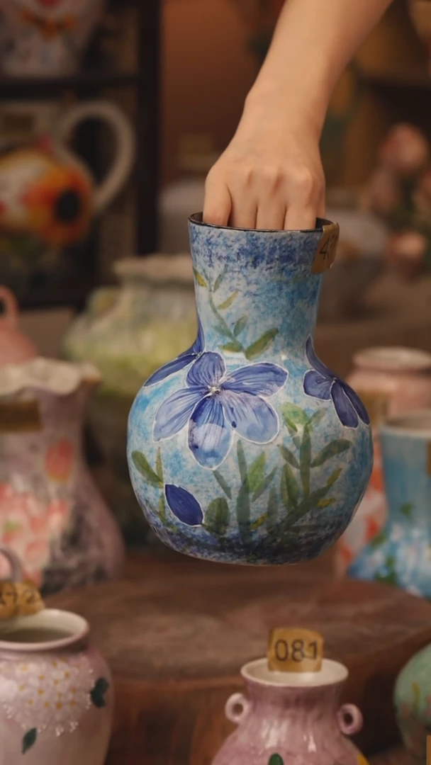 陶瓷131景德镇设计师手作花器摆件侘寂风