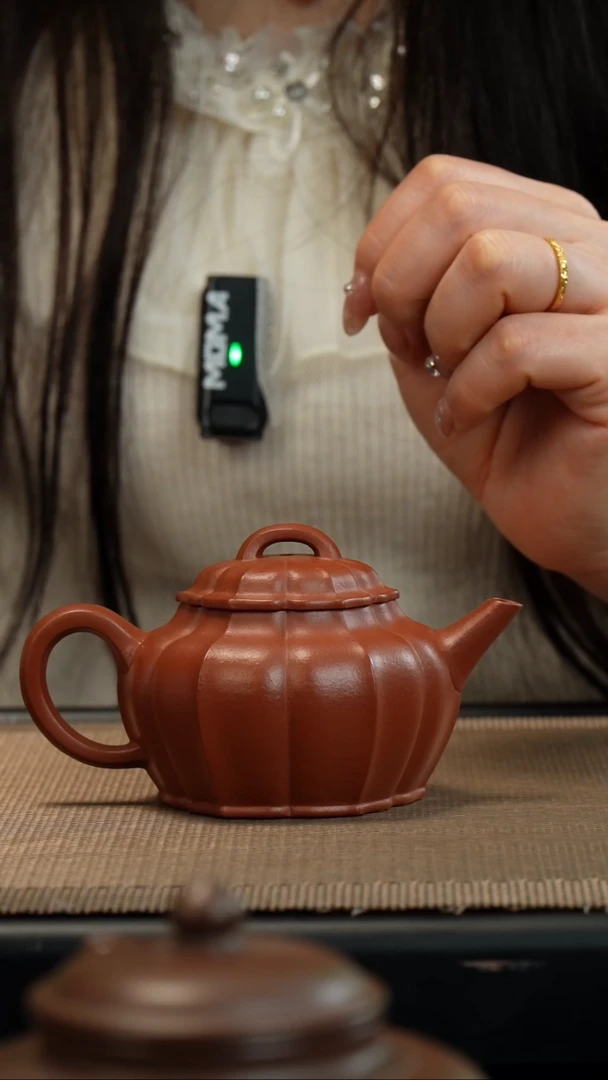 【闪购商品】紫砂茶壶生砂朱泥筋纹培风