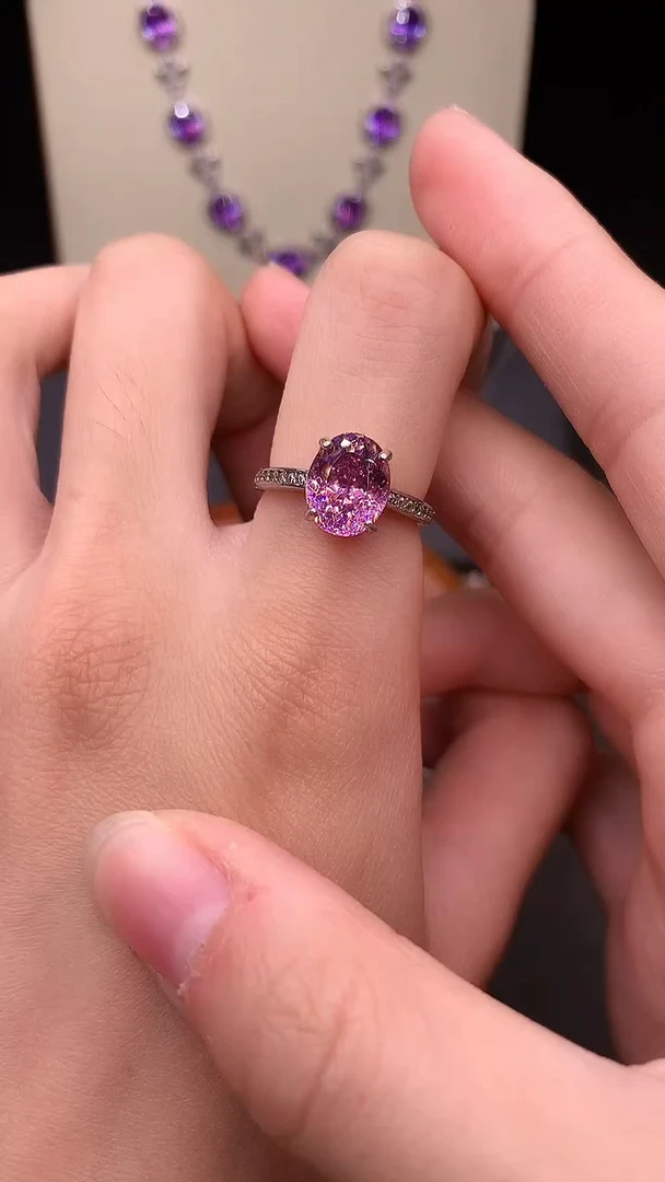 银S925镶嵌戒指双色碧玺.........