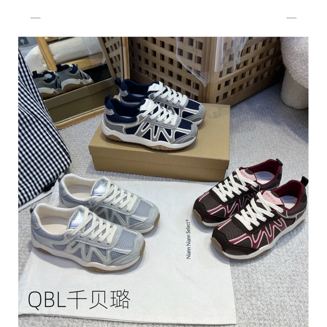 2025透气网面德训鞋女早秋新款时尚防滑运动鞋轻便慢跑鞋阿甘鞋