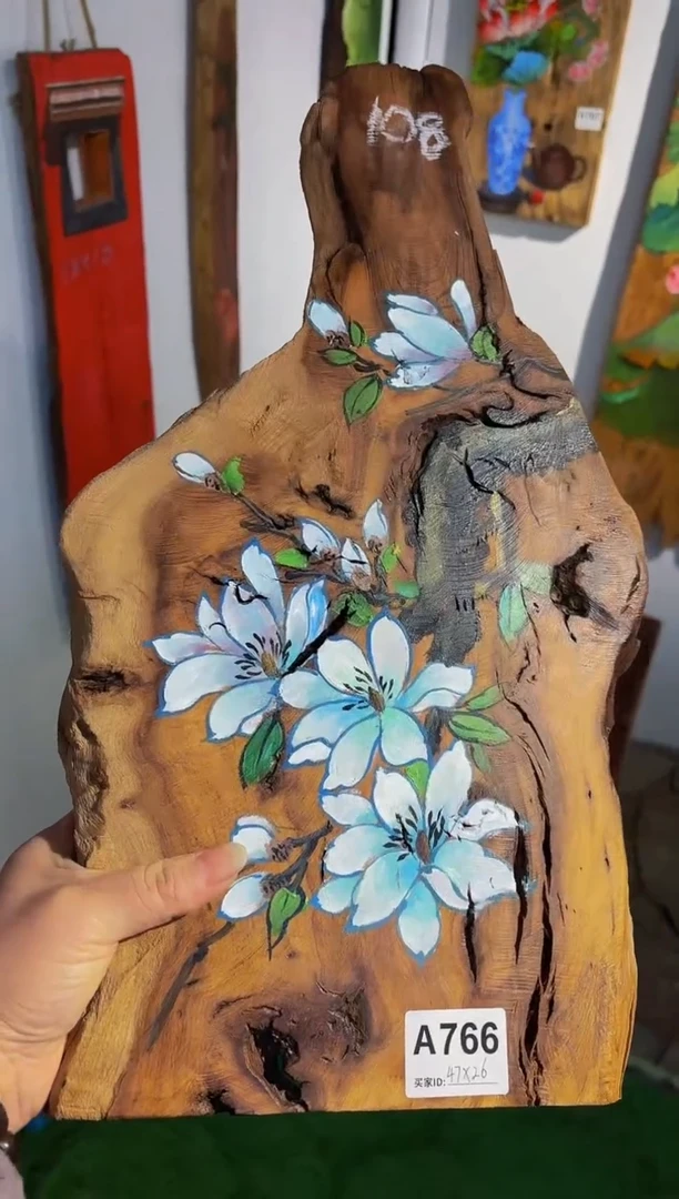 满****球风化老门板丙烯画