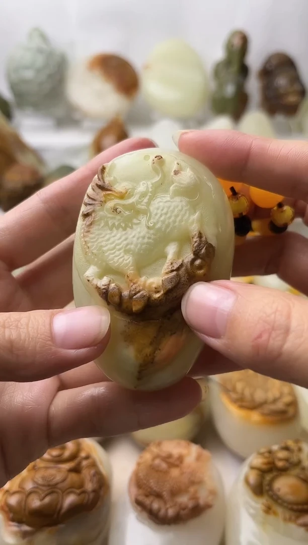 石材古青石棉纹正常不退换麒麟微瑕