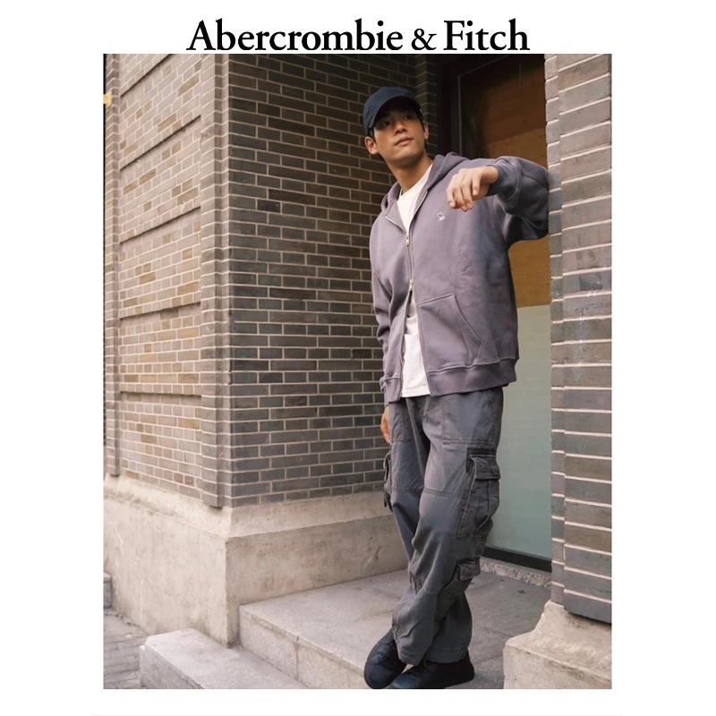 合并AF男装女装情侣装24秋冬小麋鹿抓绒连帽卫衣外套KI122-4257