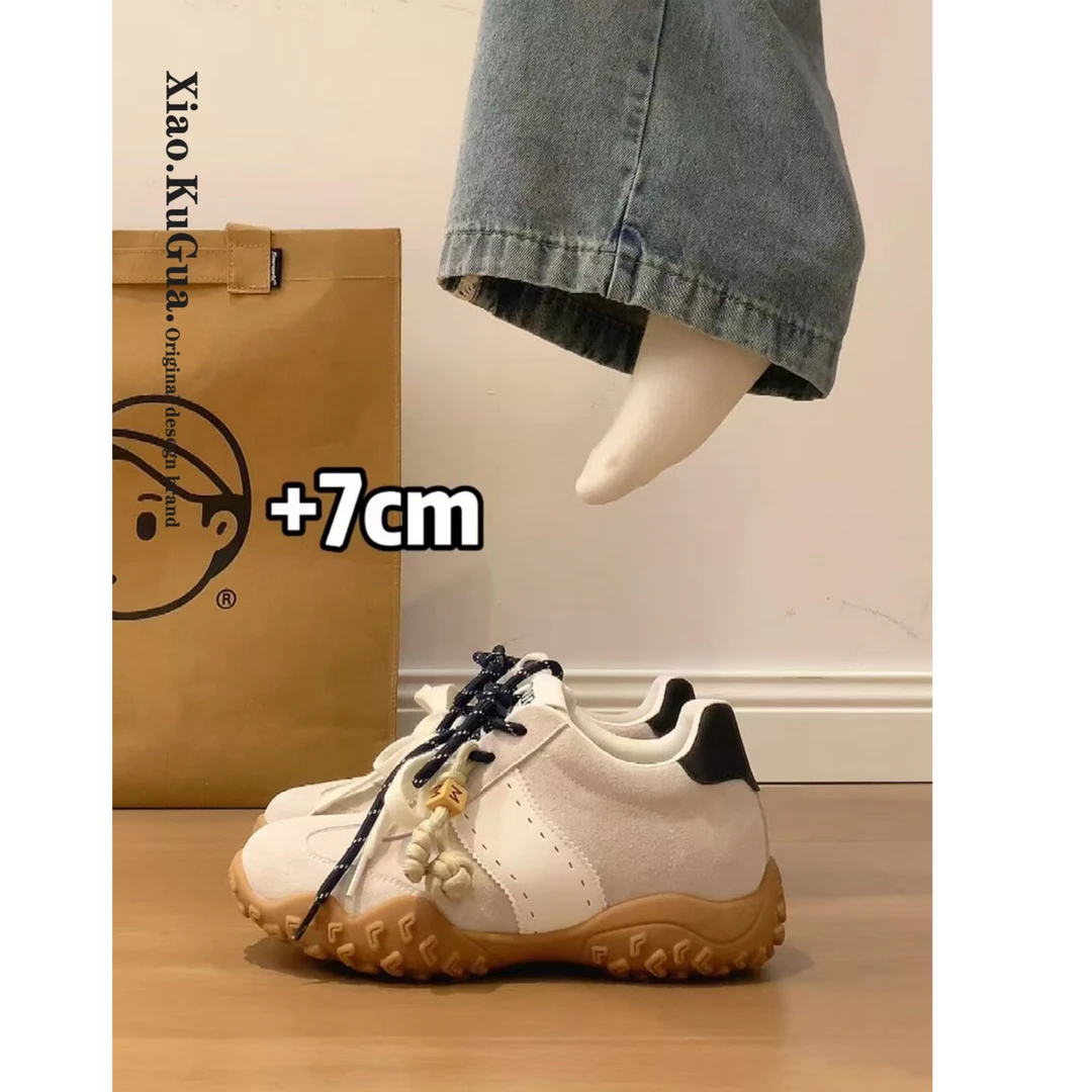 厚底德训鞋女款2025新款秋季小个子内增高休闲运动鞋复古老爹鞋子