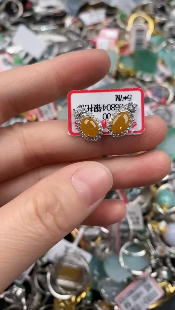 银S925镶嵌戒指翡翠888                 8