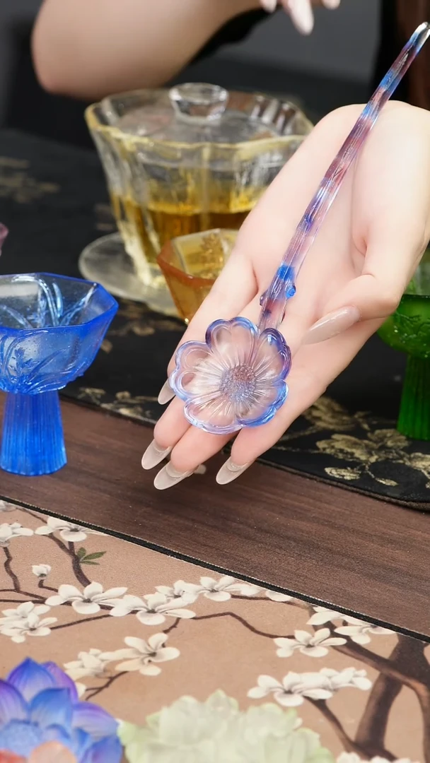 手工艺品琉璃紫色花勺