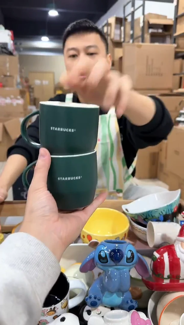 瓷片绿色xbb水杯2件套