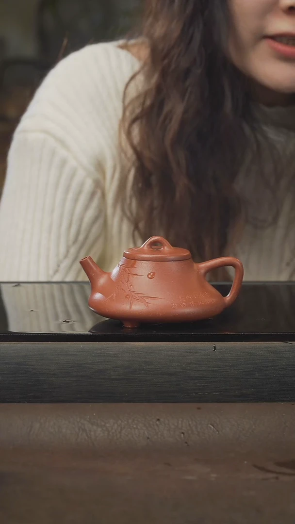 茶壶紫砂22竹瓢，降坡泥，130cc