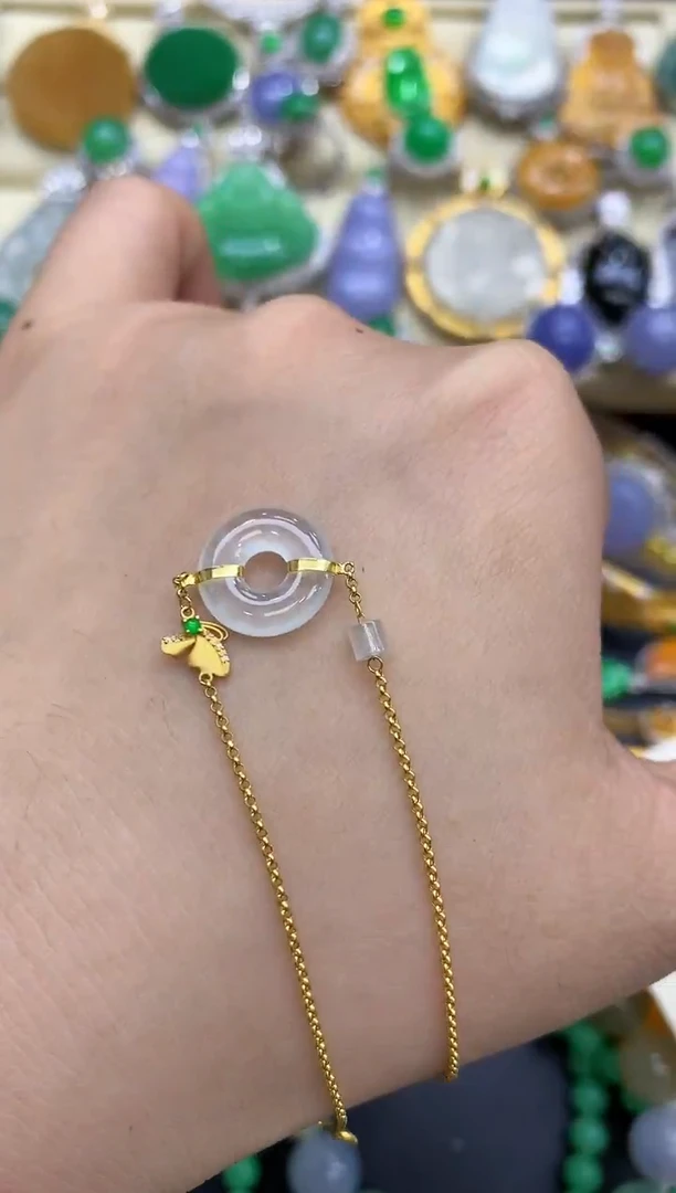 18K金镶嵌手链翡翠163-中国好珍宝