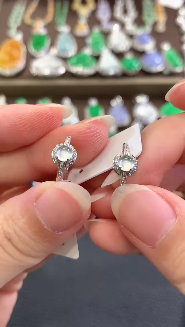 18K金镶嵌翡翠耳饰b85多样性一件发货