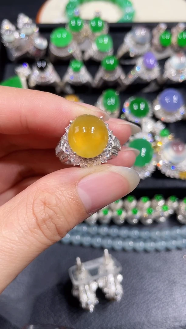 未镶嵌戒指翡翠蛋面