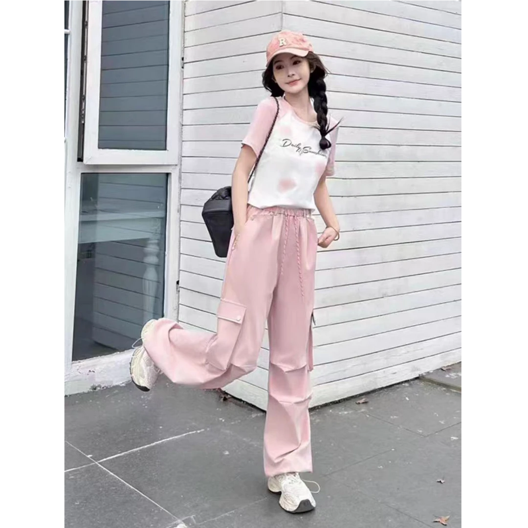 【江油火狐狸】C74211春夏季新款时尚休闲运动套装女短袖T恤高腰裤