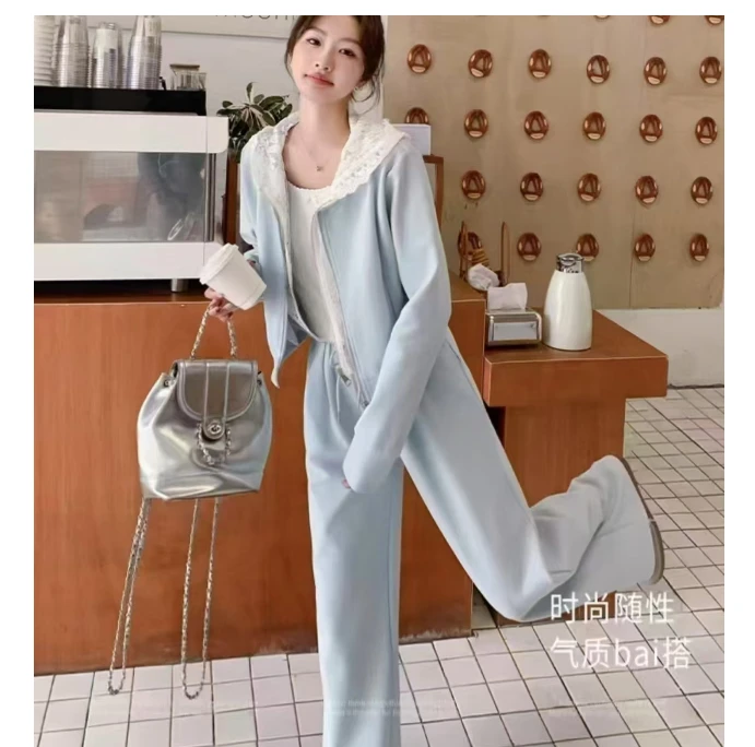 春季休闲运动套装气质运动休闲时尚运动套装HJ-1567显瘦百搭连帽