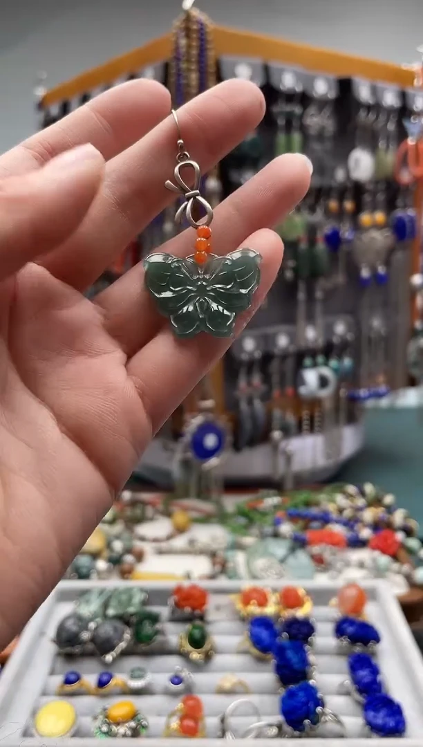 【闪购商品】翡翠耳饰银S925镶嵌饰品