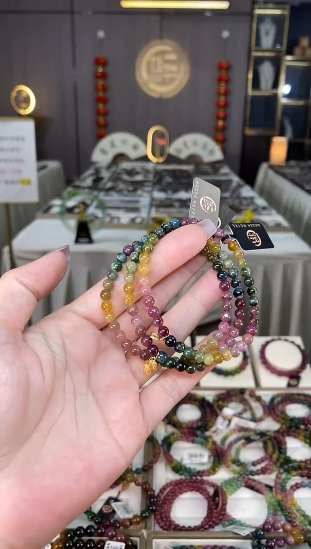 未镶嵌老矿碧玺单圈手串5mm+碧玺hon多样性发货一条