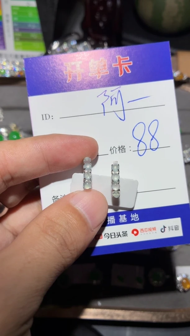 银S925镶嵌翡翠耳饰～*丽阿丽