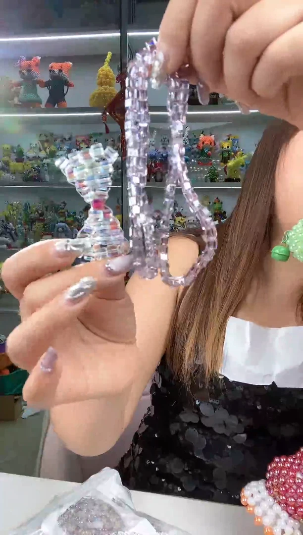 玻璃0410方糖华子发夹材料包买一送一烟紫色