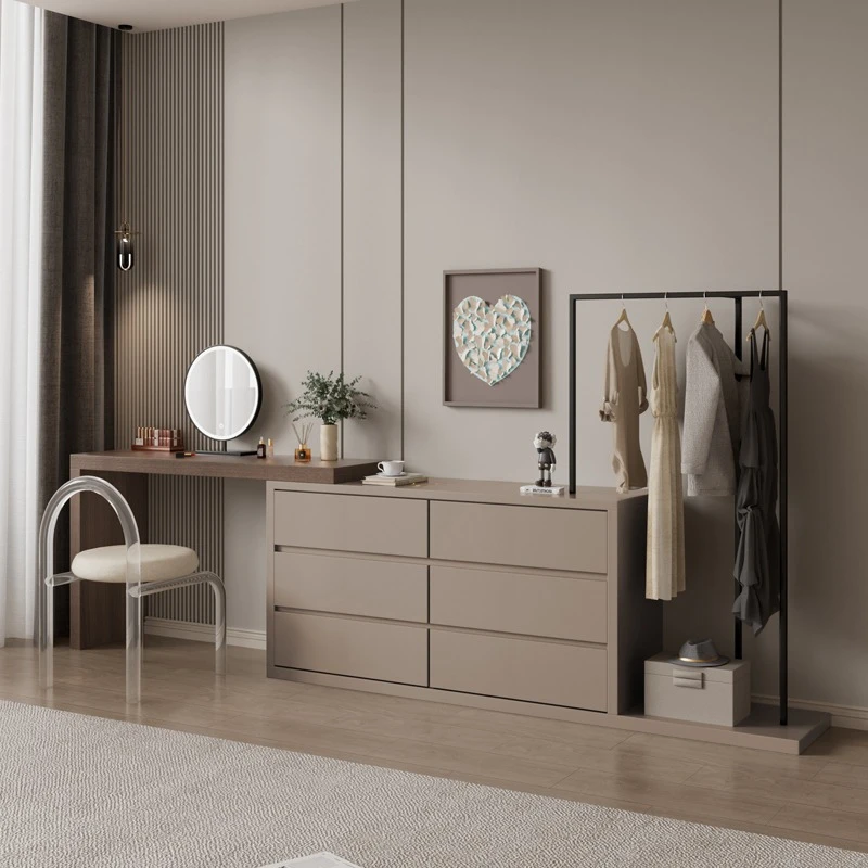 实木梳妆台斗柜一体简约现代化妆台收纳柜小户型卧室化妆桌床尾柜