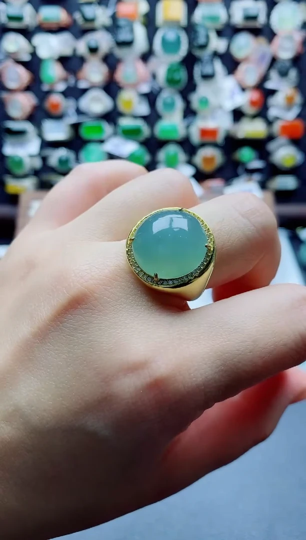 未镶嵌戒指翡翠用****5天然翡翠A货男戒