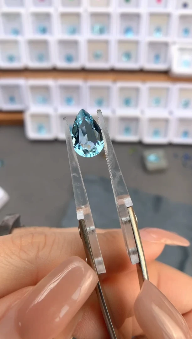 未镶嵌裸石定制海蓝宝石2.37ct 02033圣玛
