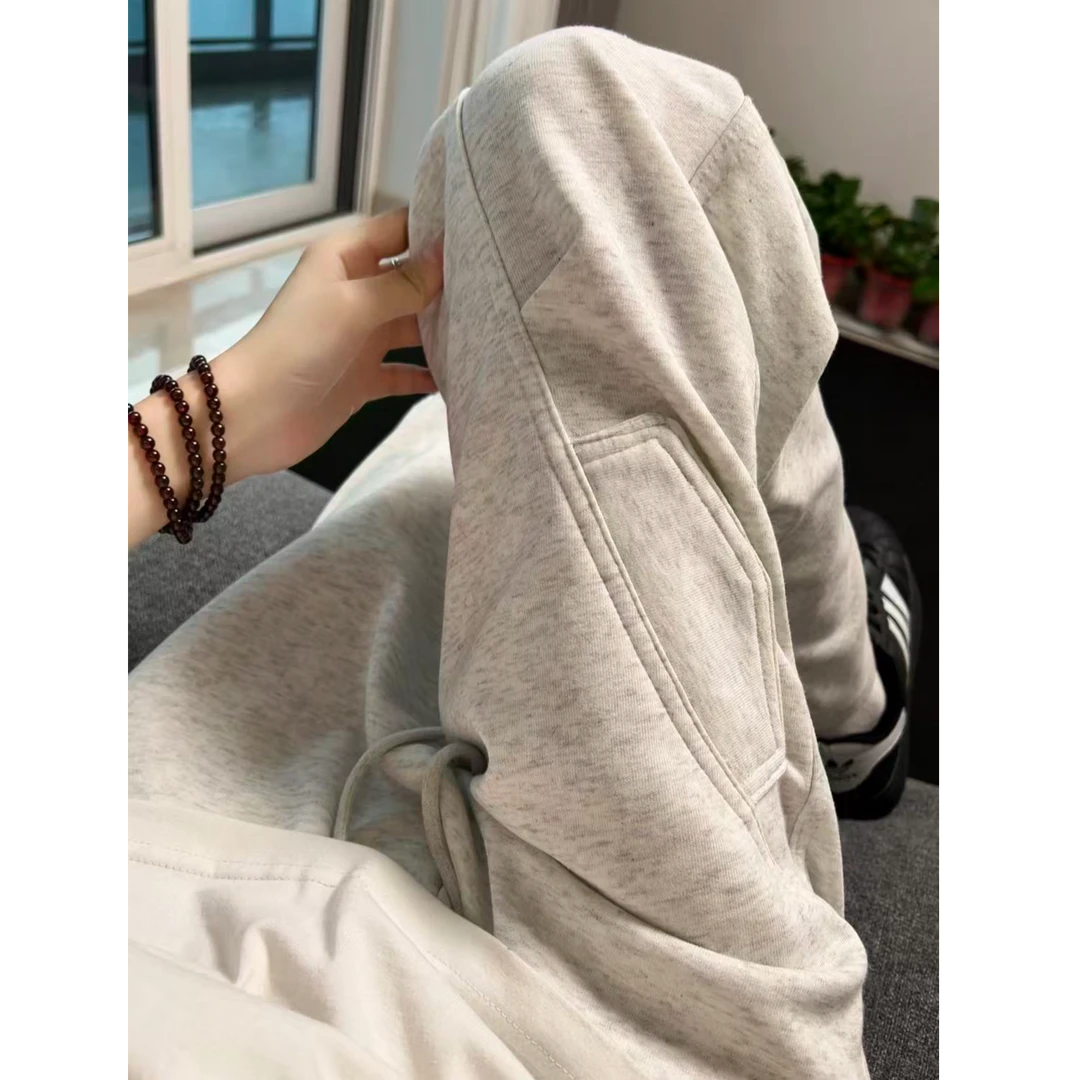 美式cleanfit褶皱设计斜切伞兵裤男秋季新款直筒休闲宽松运动卫裤