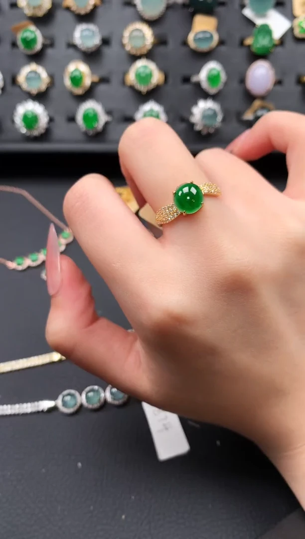 【闪购商品】翡翠戒指银S925镶嵌52141