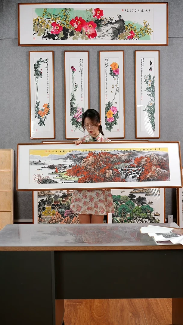 国画张现军《鸿运当头》含框162*47厘米