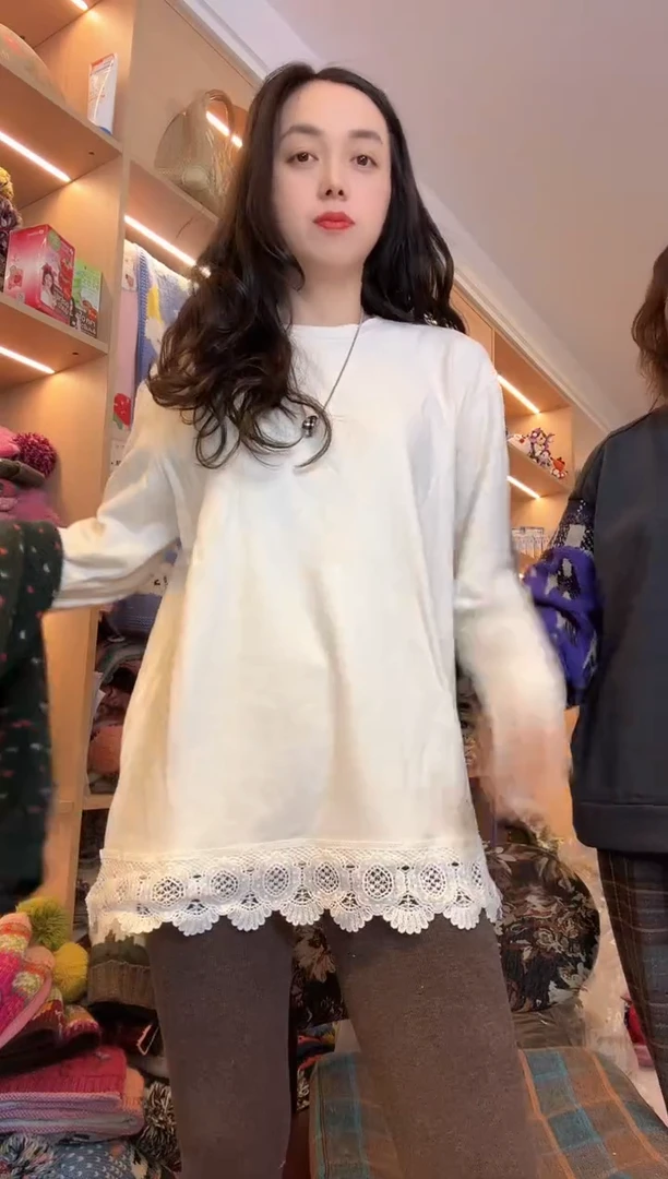 羊毛新疆棉奶杏色磨毛打底