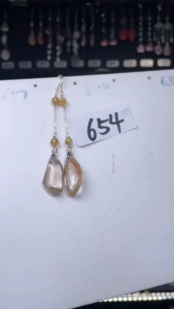 紫晶耳饰银S925镶嵌喜欢拍