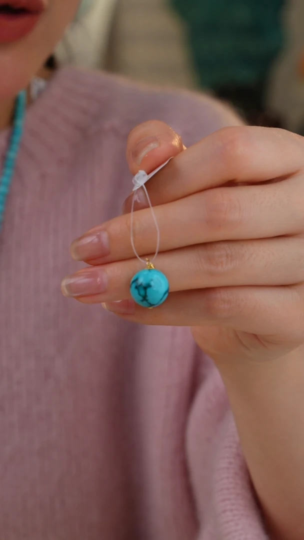 【闪购商品】绿松石吊坠(不含链)18K金镶嵌1