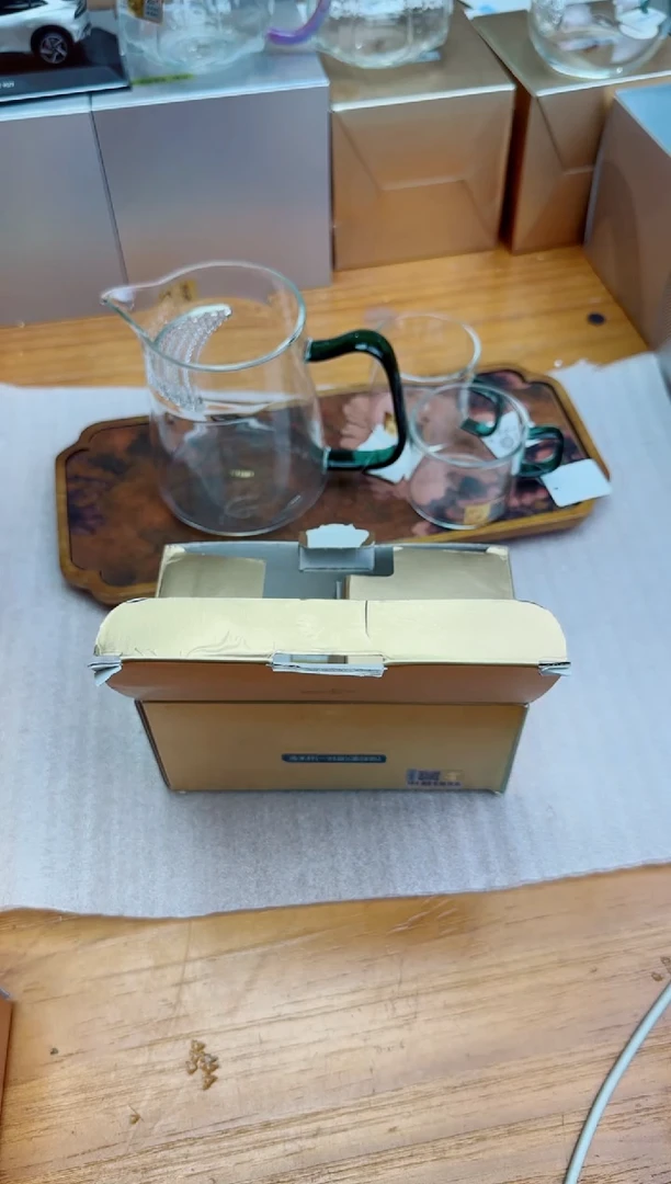 风谜新月茶器墨绿+禾器对杯墨绿