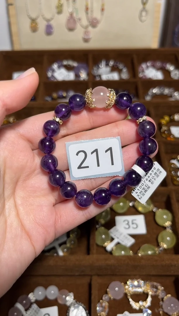 【闪购商品】水晶手链未镶嵌紫晶粉晶211