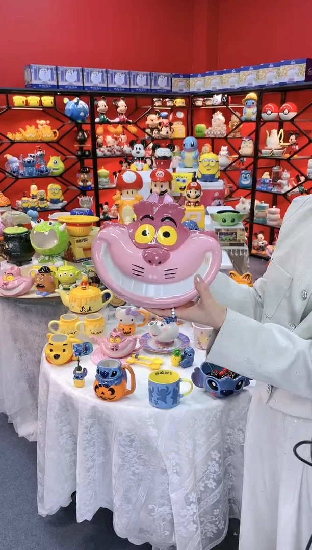【闪购商品】.@@陶瓷柴郡猫储物罐