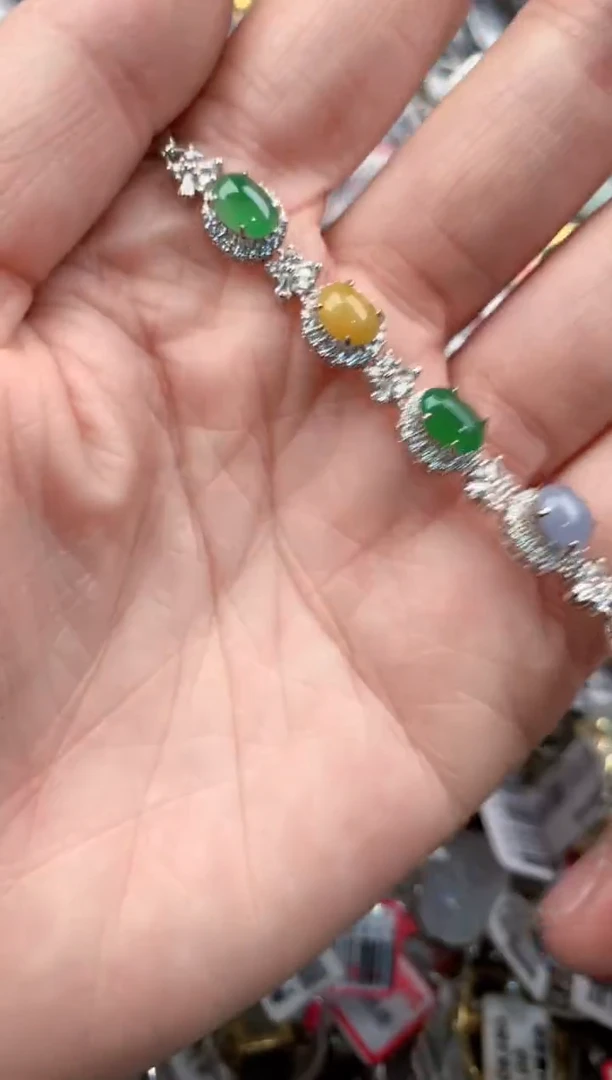 银S925镶嵌戒指翡翠17      5