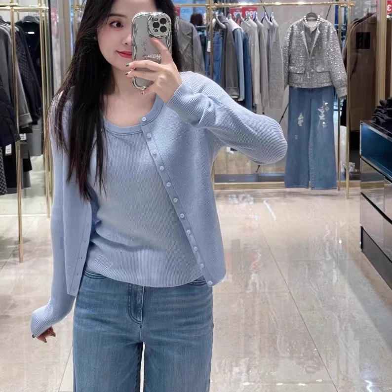 【专柜品质】春夏新款百搭显瘦针织开衫女外套上衣548037