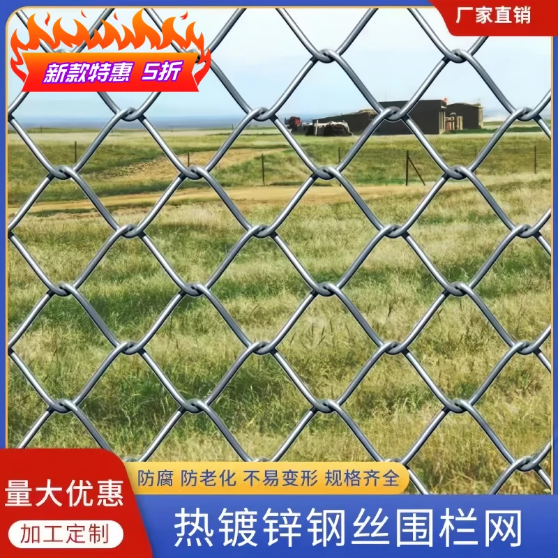 热镀锌铁丝网围栏果园养殖防护钢丝网养鸡养狗不生锈勾花网格栏网