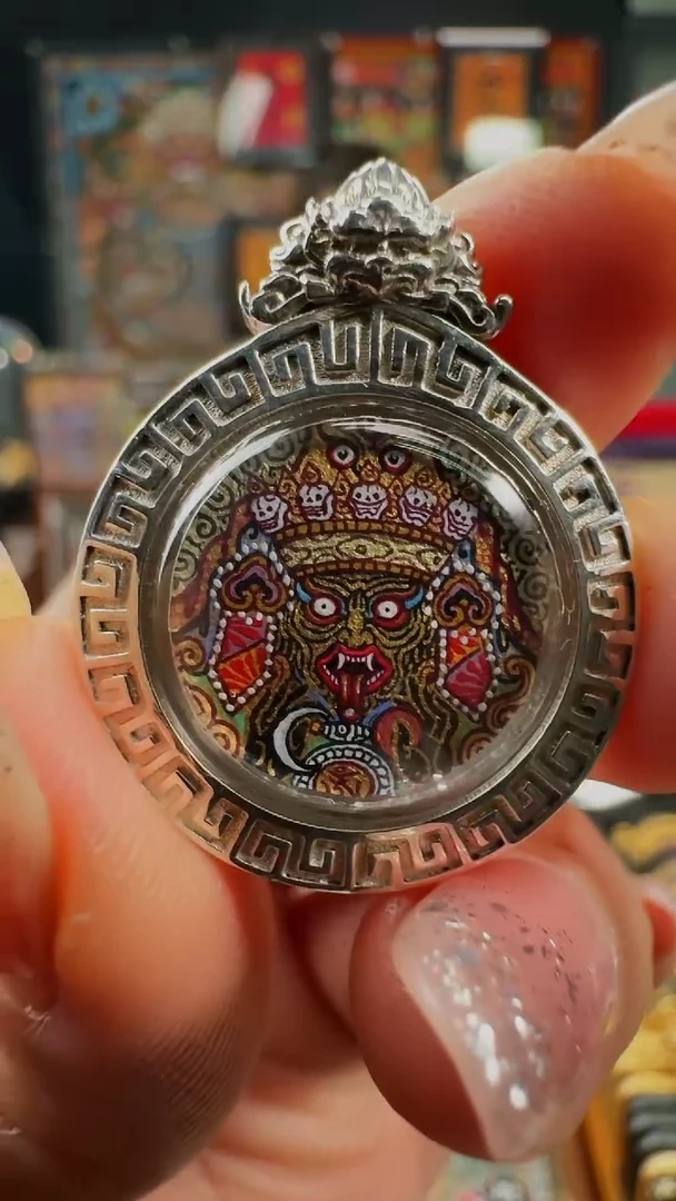 吊坠壹善缘城手绘唐卡扎基