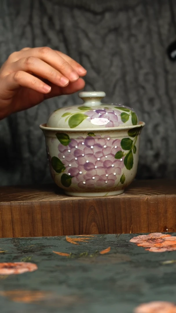 杯釉下彩手工手绘同款陶器
