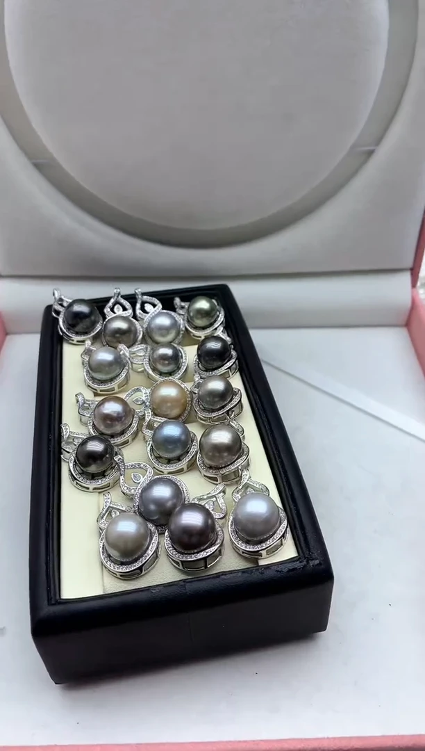 银S925镶嵌吊坠(不含链)海水珍珠多样性发其一非无暇