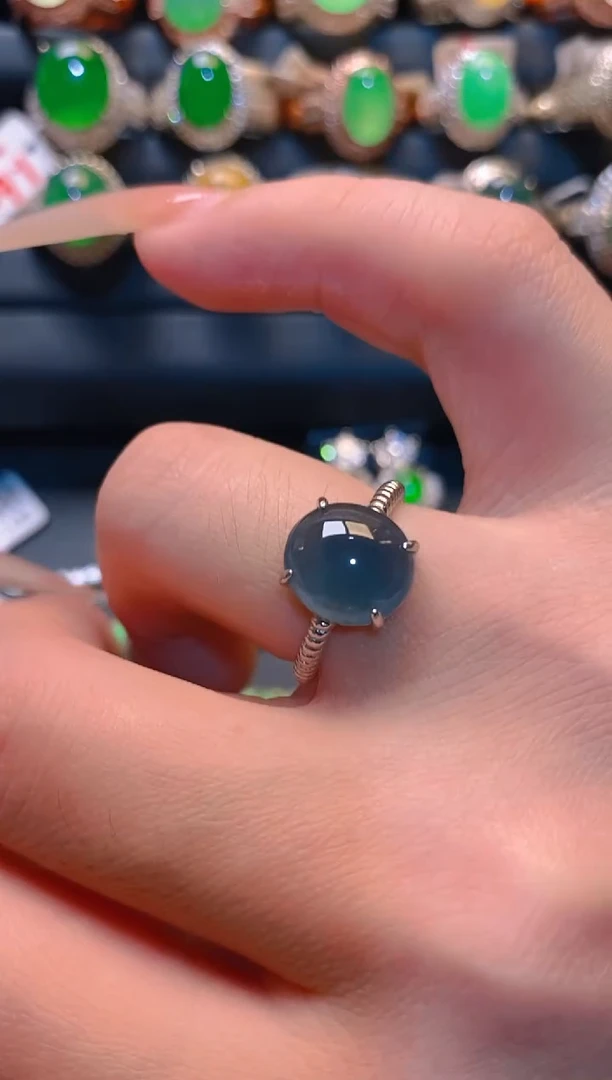 翡翠银S925镶嵌耳饰天然