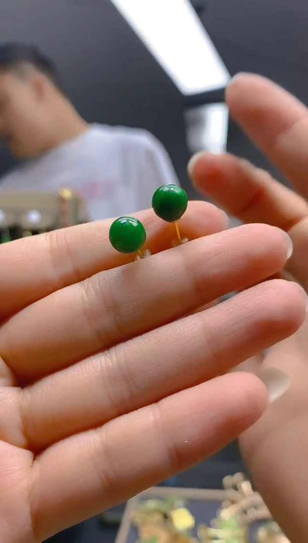 翡翠合金耳饰0121翡翠耳钉
