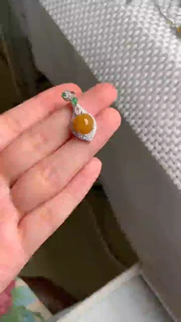 银S925镶嵌戒指翡翠吊坠
