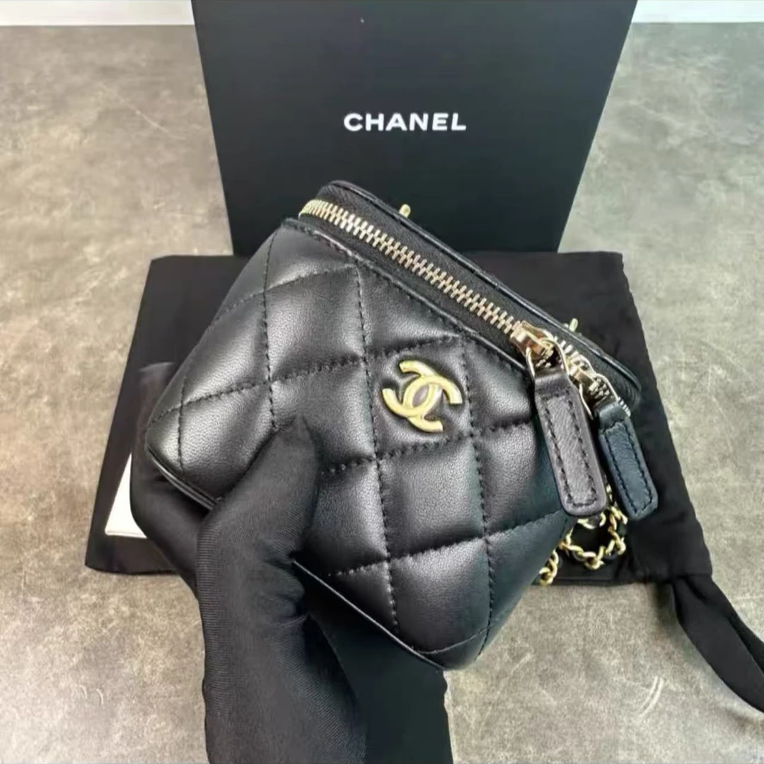 95新 Chanel/香奈儿 黑金 金球小盒子mini/12155430
