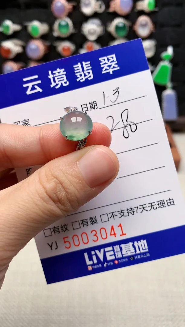 银S925镶嵌戒指翡翠304